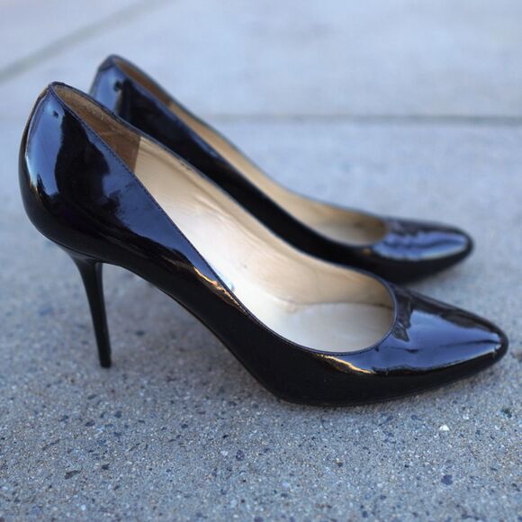 Jimmy Choo Gilbert Patent Leather Pumps Black Size 39 Italy Classic Heels Repair - Picture 6 of 12